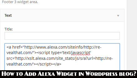 How to Add Alexa Widget in WordPress blog