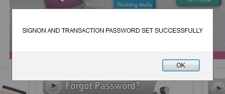 Signon and Transaction Password Set Successfully
