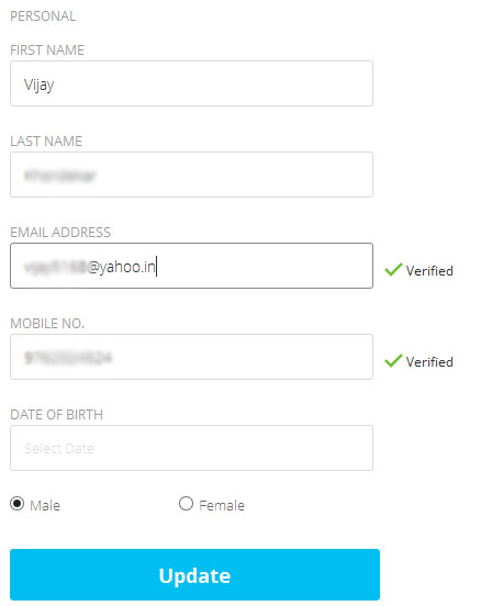 Change Registered Mobile Number and Email Id of Paytm Account from PC