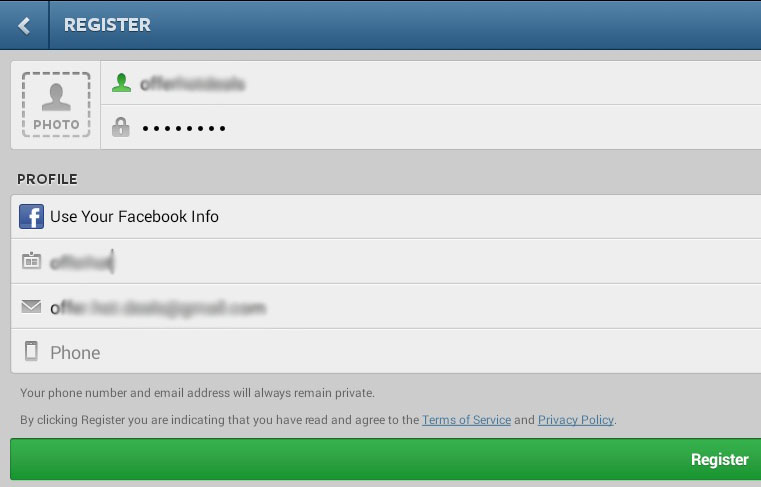 Signup Instagram on PC