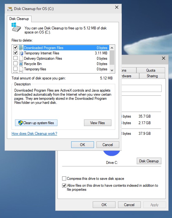 Cleanup System Files in Windows 10