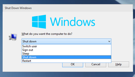 Shutdown Windows 10 with Hotkeys