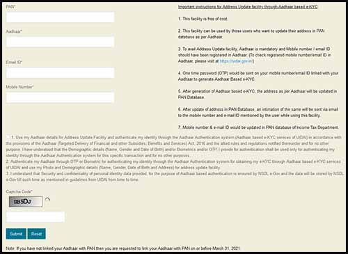 nsdl address update