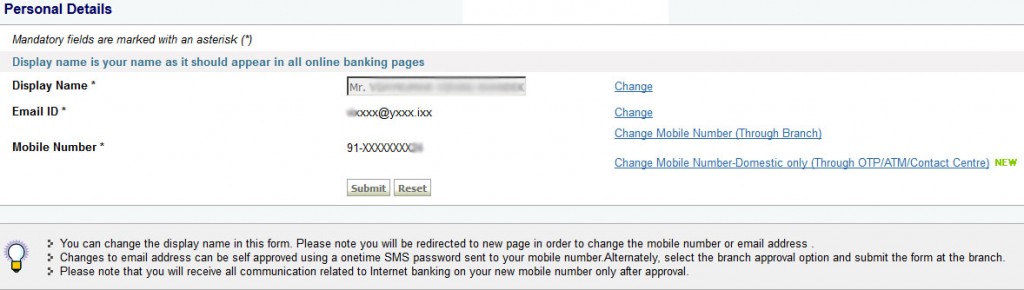 Change Mobile Number in Online SBI