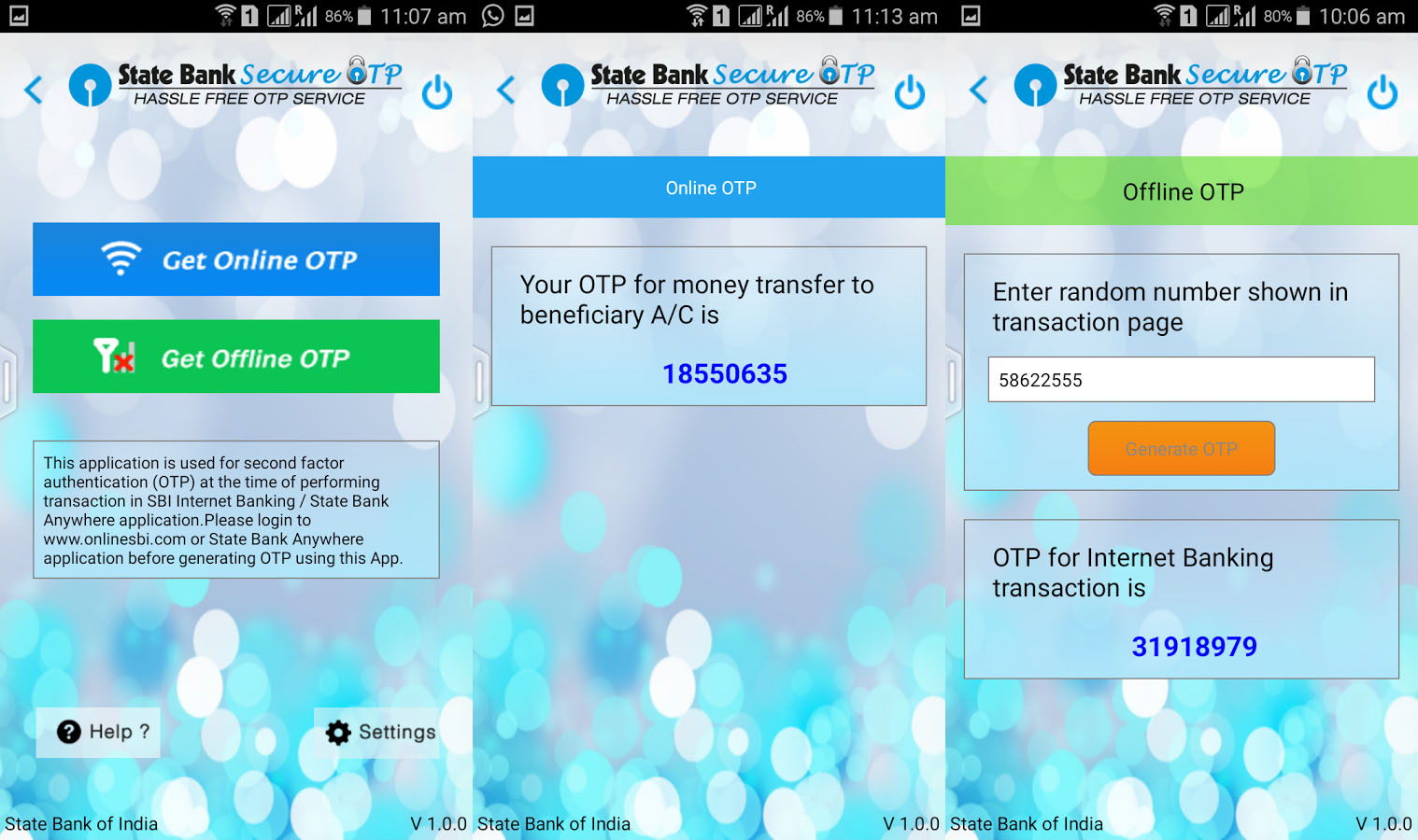 sbi debit card otp not coming