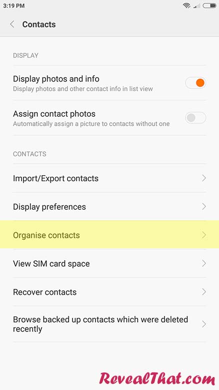 Contacts - Delete Multiple Contacts on Xiaomi Mi Max