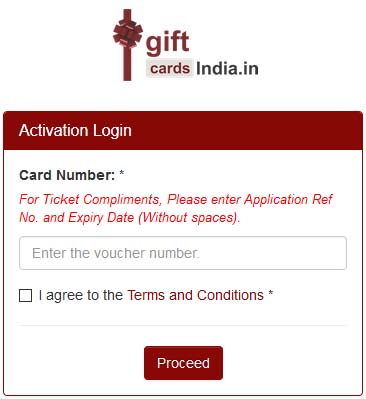 Ticket Compliments Gift Card Activation