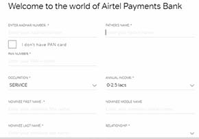 Airtel Payments Bank Upgrade Account