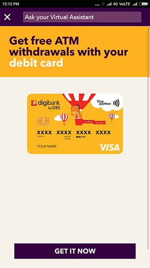 Get digiSavings Debit Card
