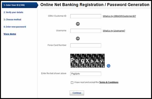 Kotak Net Banking Registration Page