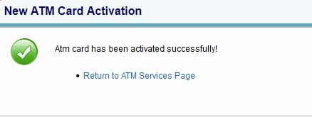 SBI ATM Debit Card Activated Sucessfully