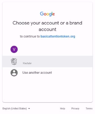 Brave Choose Google Account