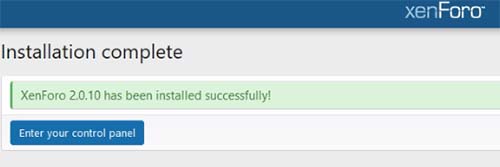 XenForo Installation Complete