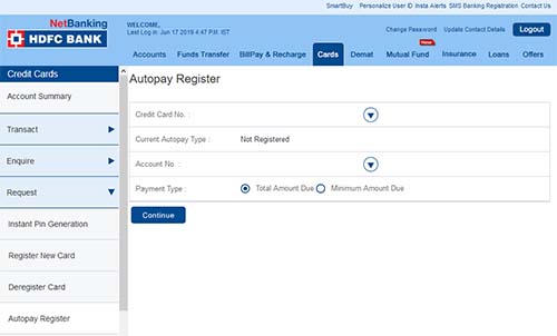 Autopay Register