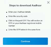 Popup Aadhaar Download