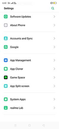 Realme XT Settings