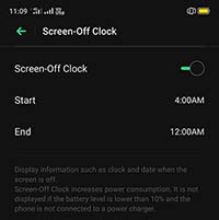 Realme XT Screen Off Clock