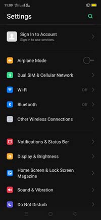 Realme XT Settings