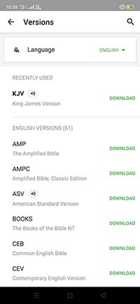 YouVersion Bible Versions