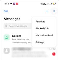 Messages app settings