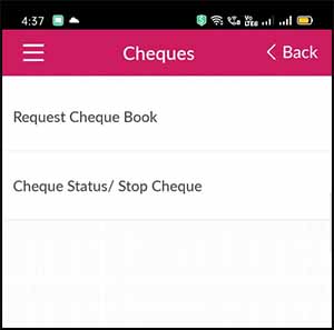 Axis Mobile Cheque Book Request