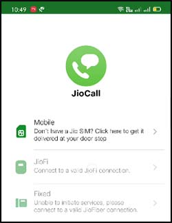 JioCall Connect to a valid Jiofi Connection
