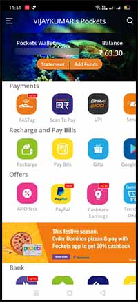 Pockets app by ICICI Bank