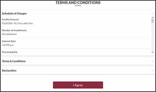 Axis bank loan terms and conditions