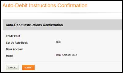 ICICI Auto Debit Instructions Confirmation