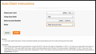 ICICI Auto-Debit Instructions