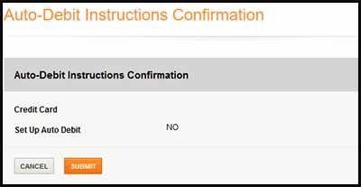 Disable Auto-Debit Instructions Confirmation