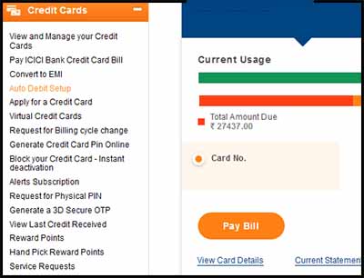 ICICI Credit Card Auto Debit