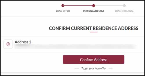 Pre-approved loan confirm address