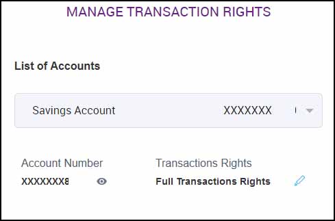 YONO SBI Manage Transaction Rights