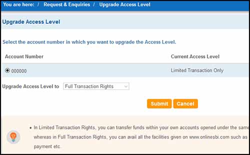 Sorry Unable To Process Your Request Sbi Upgrade Access Level