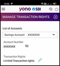 YONO Current Transaction Rights