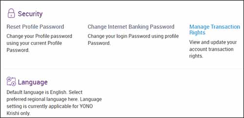 YONO SBI Settings