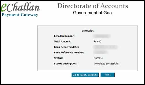 echallan payment receipt