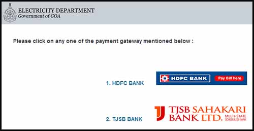 Goa Electricity Payment Gateway