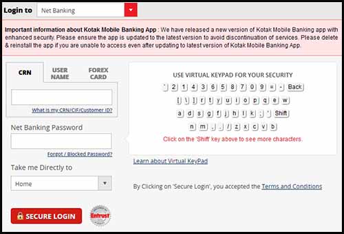 kotak net banking login