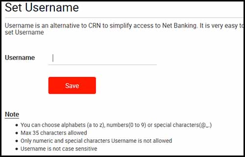 Kotak Set Username