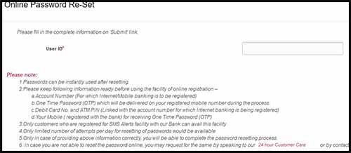 punjab national bank netbanking Online Password Reset