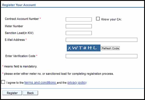 register your account