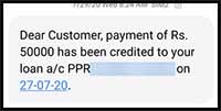Part Payment Credited