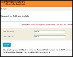 address update email mobile otp