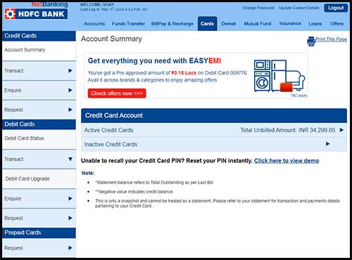 Hdfc online banking