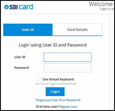 SBI CC Login