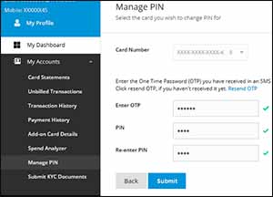 SBI Card Set PIN