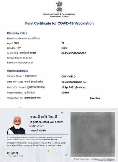 COVID-19 Vaccination Certificate