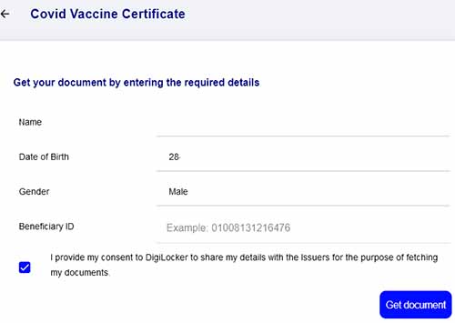 COVID Vaccine Certificate